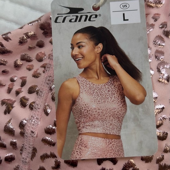 NWT Crane Pink/Animal Print/Shimmer Bodycore Cropped Tank.Barbiecore. Balletcore - Picture 7 of 10